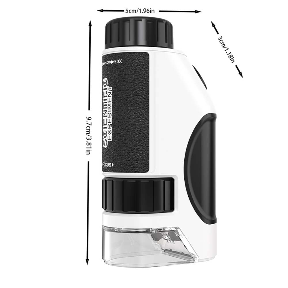 Kids Handheld Microscope 50X-300X with LED and UV Light, Portable Science Toy
