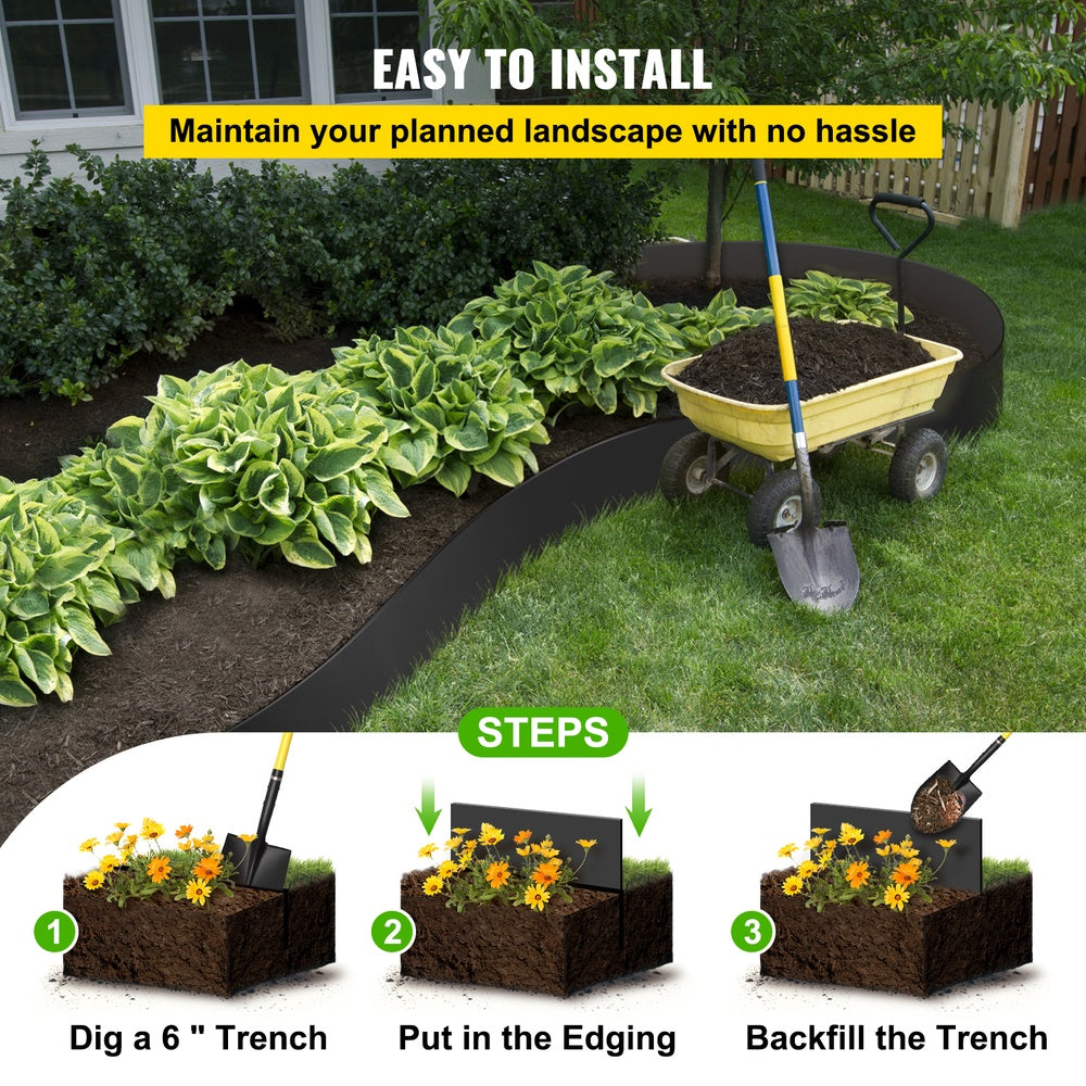 Landscape Edging 10 in. Depth 40 ft. Length Recycled HDPE Coiled Terrace Board Flexible Garden Border