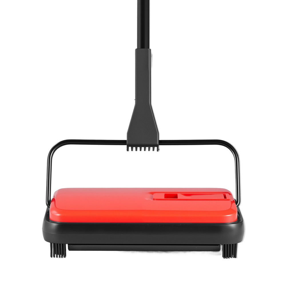 Manual Carpet Sweeper with 6.7 in. Sweeping Path and Built-In Dustbin for Home and Office