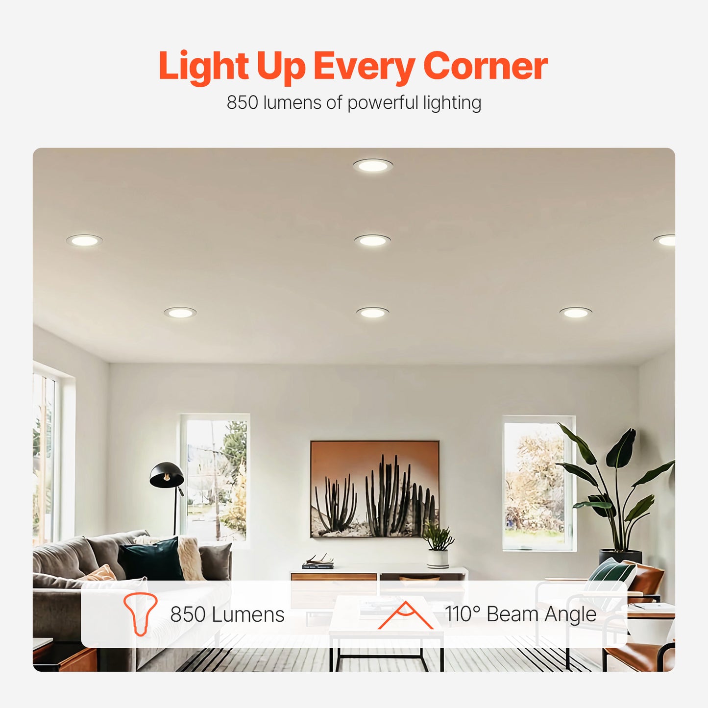 BR30 LED Flood Light Bulbs, 12 Pack, 850 Lumens, E26 Base, 3000K Warm White, Dimmable, 15,000H