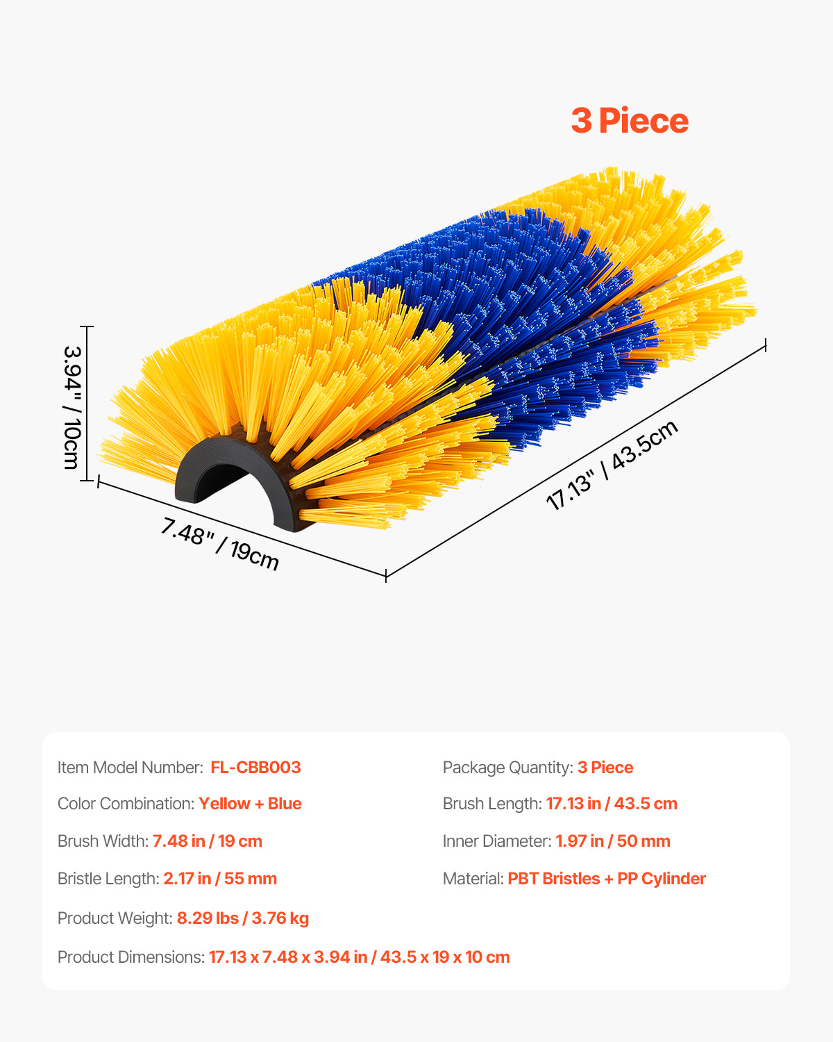 Livestock Scratching Brush 3 Pack, 17.13 x 7.48 in. Horse Cow Scratcher with 6 Screws for Cattle Pig Goat