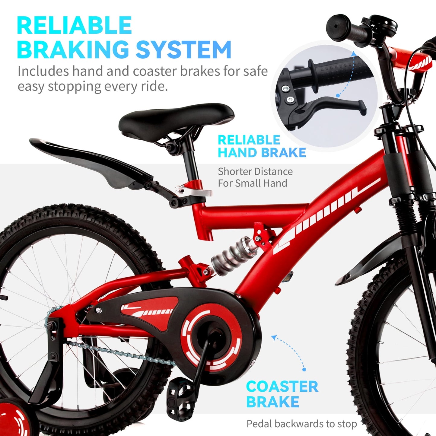 Bestcore 16in Kids Bike, Ages 4-7 Years, Red