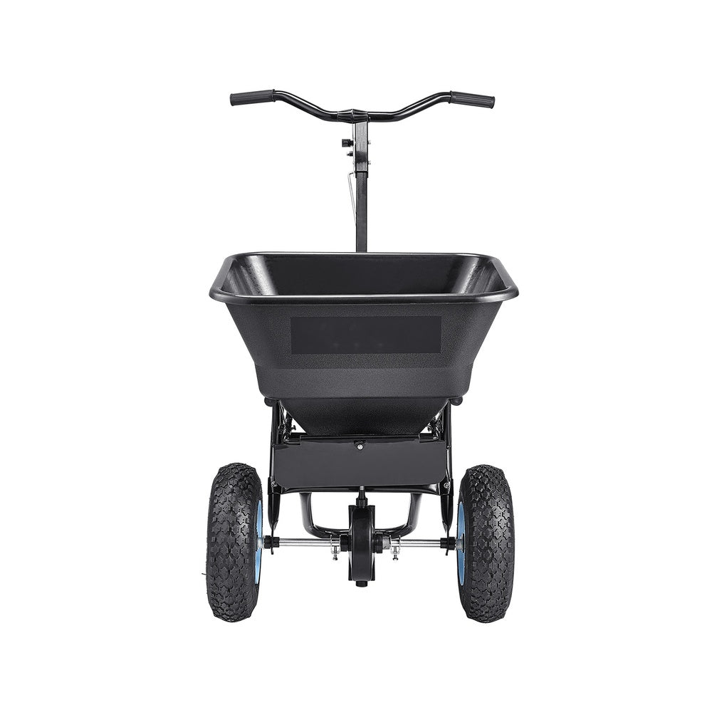 Lawn Spreader 100 lbs Push Broadcast 13 in Pneumatic Tire 56 L Hopper 0-9.8 ft Spread Width 30 Settings Seed Fertilizer