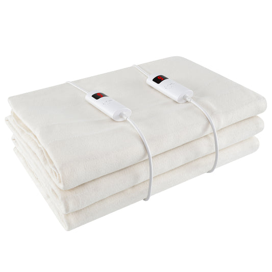 Dual Controller Heated Mattress Pad 9 Heat Settings 9 hr Auto-Off Fits up to 10 in. Mattress Machine Washable Full Queen