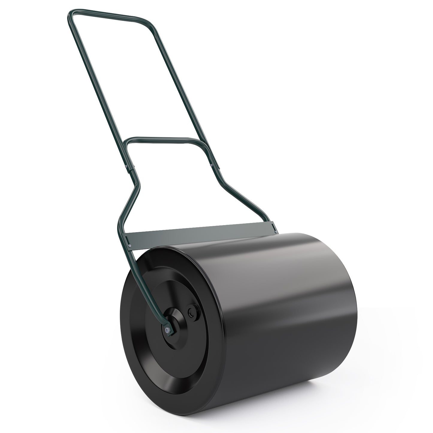 Lawn Roller 16 gal. Steel Drum with U-Shaped Handle and Drain Plug for Garden Backyard Seed