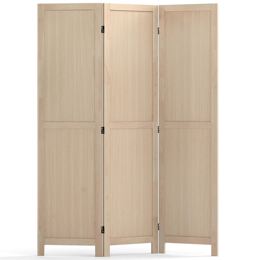 3-Panel Folding Room Divider Privacy Screen for Home, Office, Bedroom and Restaurant, Beige