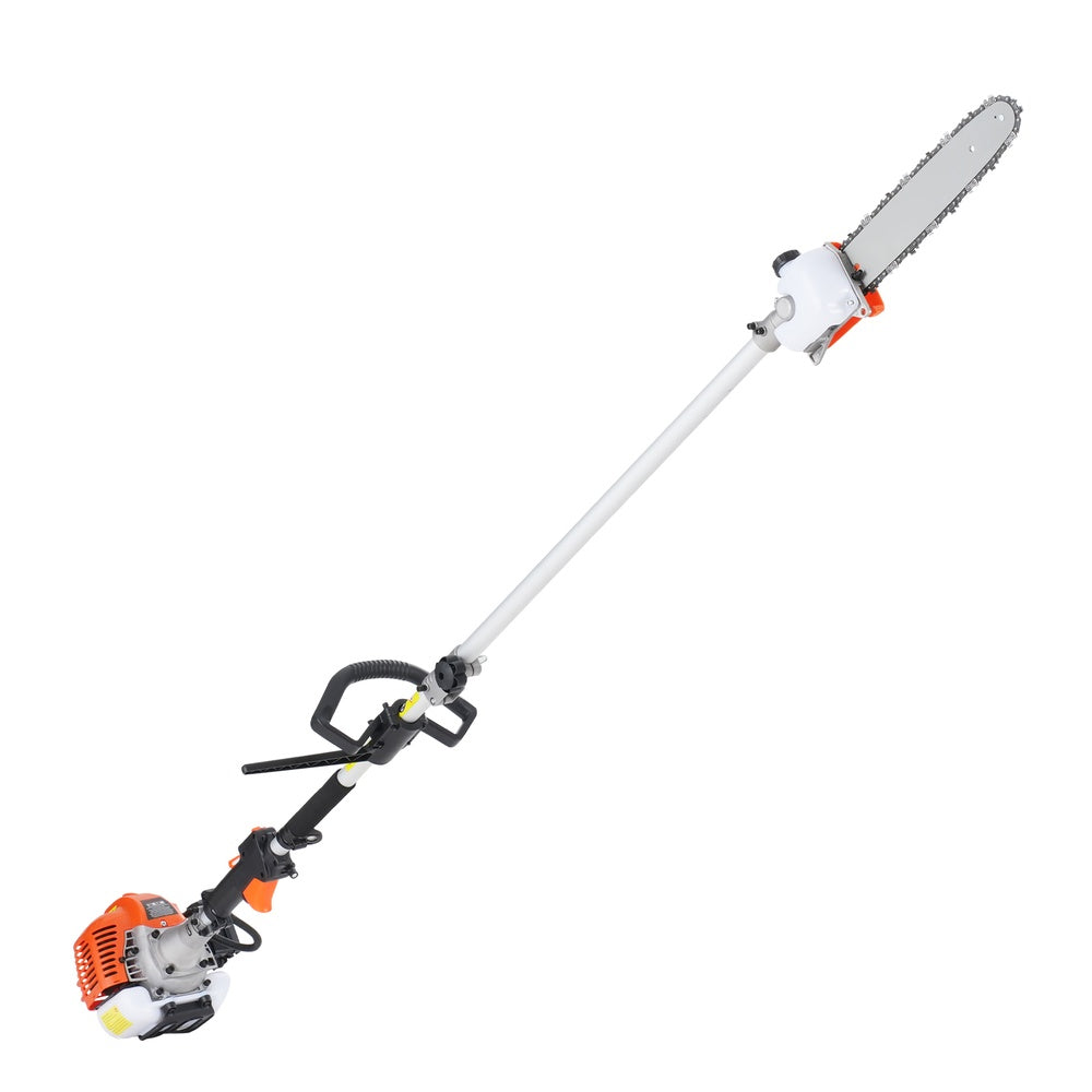 26cc 5-in-1 Gas Multi-Trimmer Hedge Trimmer Weed Eater String Trimmer Edger Pole Saw Chainsaw 6500 RPM with Extension