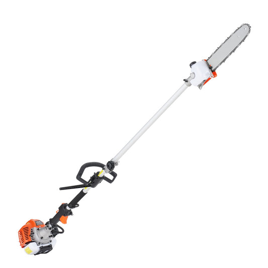26cc 5-in-1 Gas Multi-Trimmer Hedge Trimmer Weed Eater String Trimmer Edger Pole Saw Chainsaw 6500 RPM with Extension