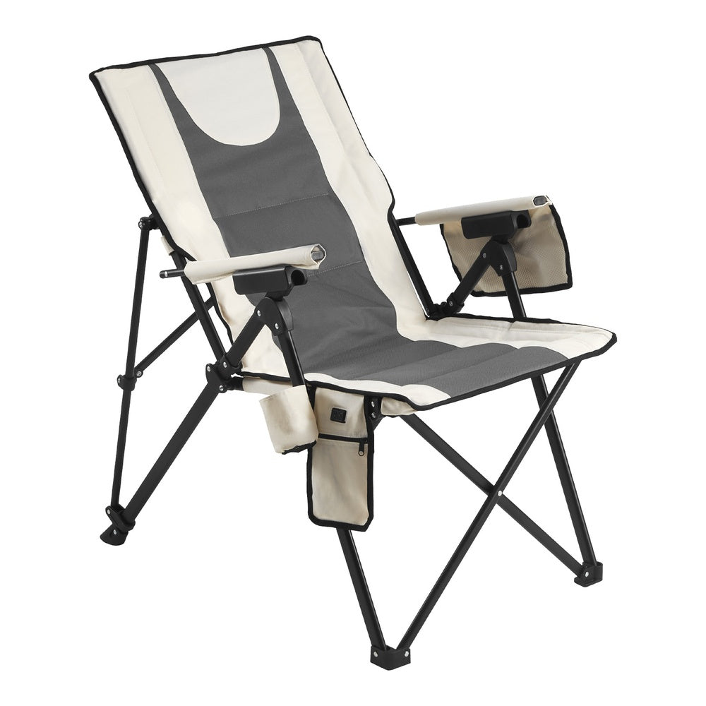 Heated Camping Chair 260 lbs Cap High Back Folding Chair 3 Heat Settings Dual Zone w/Armrest Cupholder for Outdoor