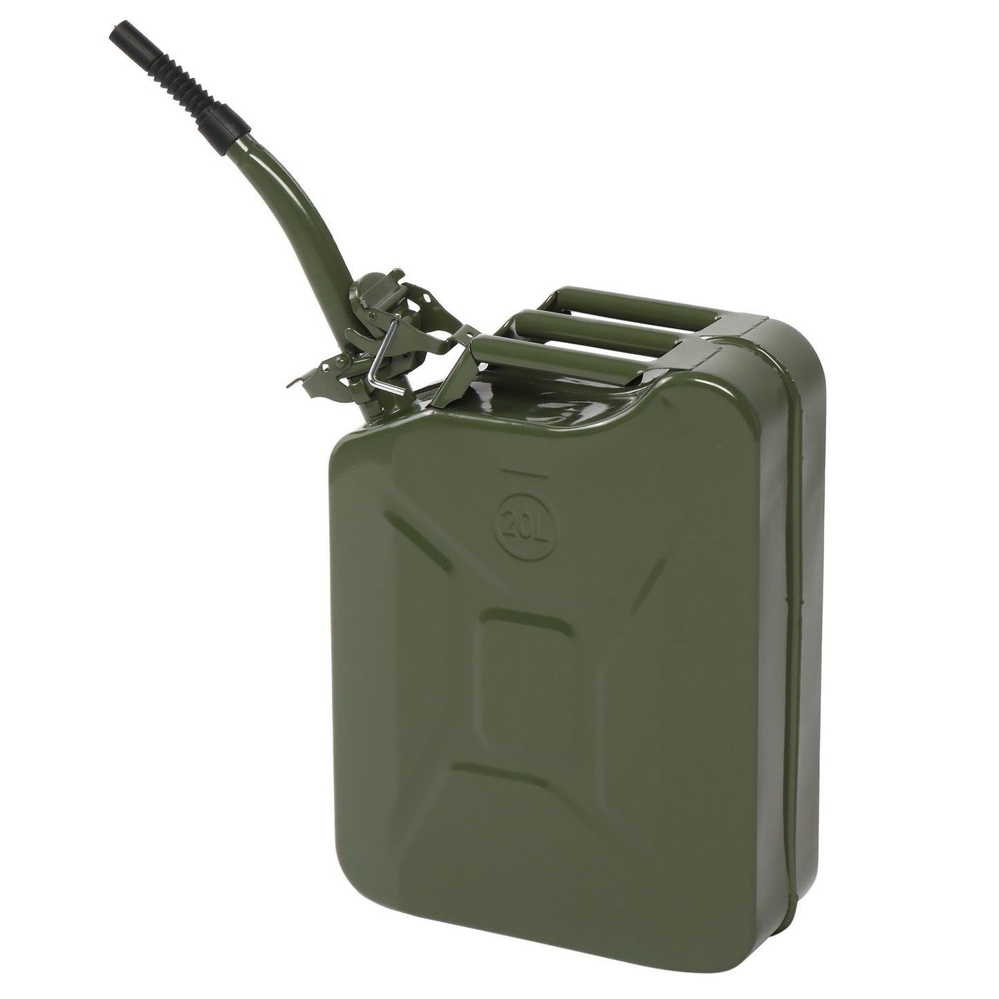 20L Portable Fuel Can with Spout, Steel Gasoline Diesel Storage Container, Army Green