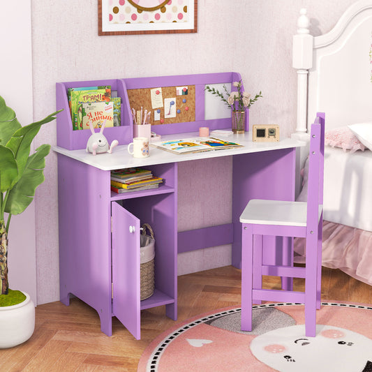 Kids Table and Chair Set for Arts Crafts Homework Home School-Purple