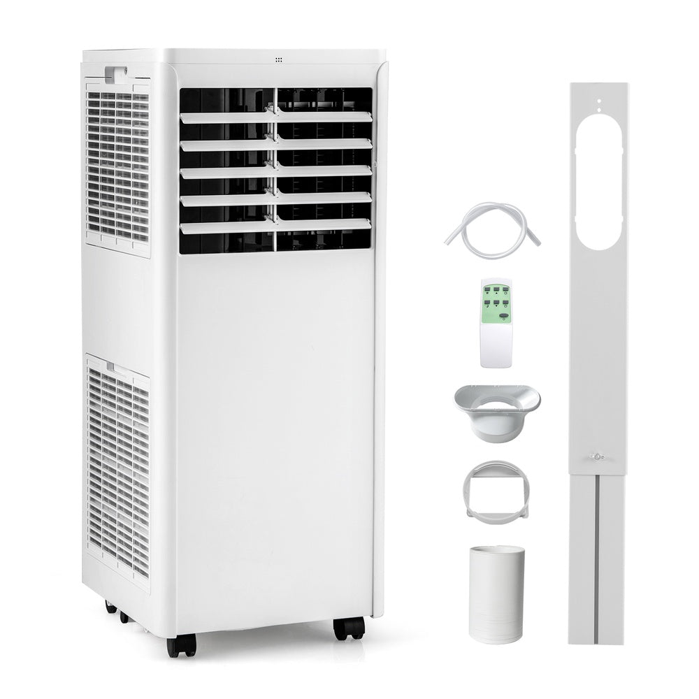 8000 BTU Portable Air Conditioner, 4-in-1 Cool/Dehumidify/Fan/Sleep Up to 250 Sq Ft, LED Touch Panel  Remote, 24h