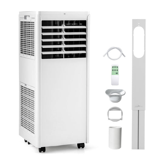 8000 BTU Portable Air Conditioner, 4-in-1 Cool/Dehumidify/Fan/Sleep Up to 250 Sq Ft, LED Touch Panel  Remote, 24h