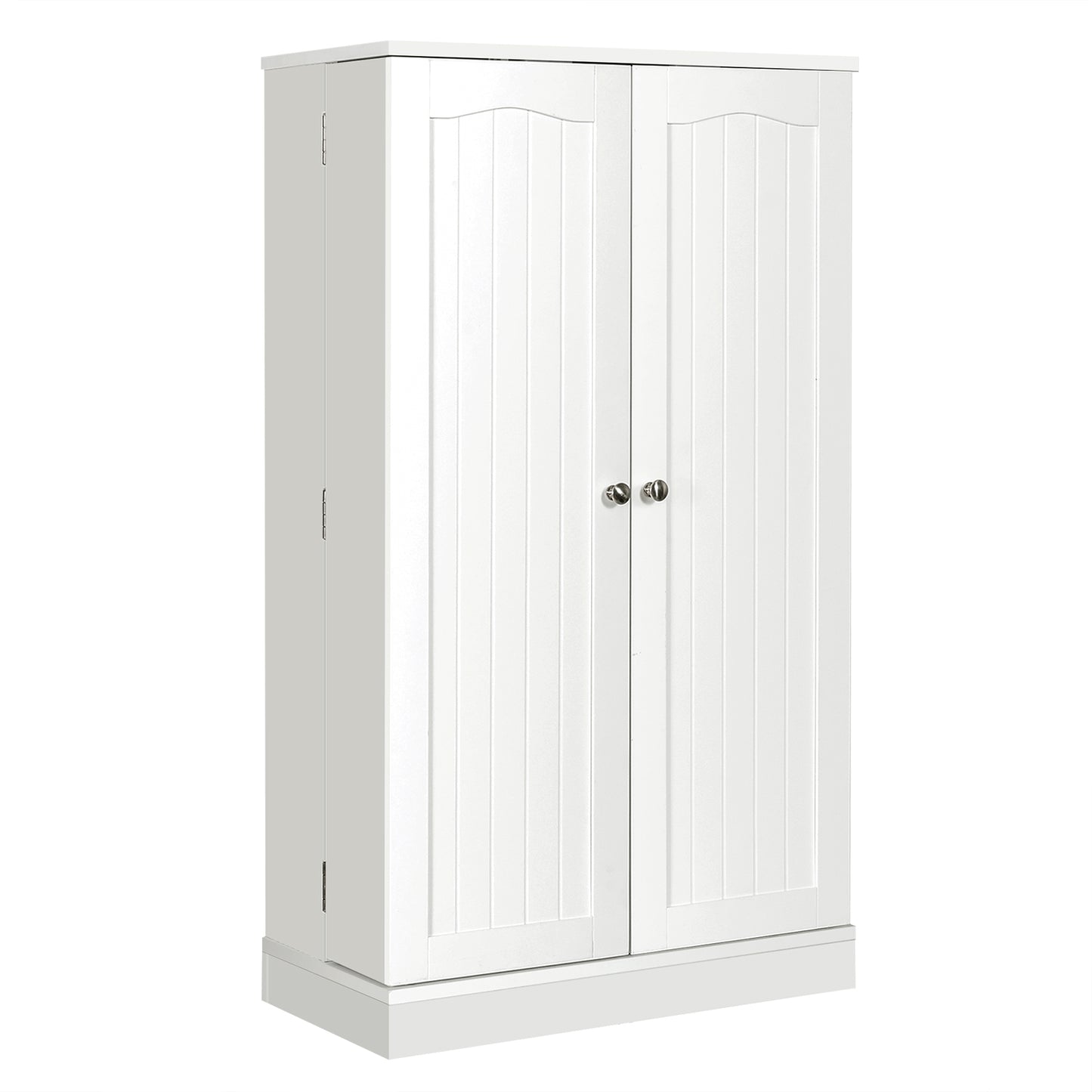 17-Tier Kitchen Pantry Cabinet with 2 Doors and 6 Adjustable Shelves-White