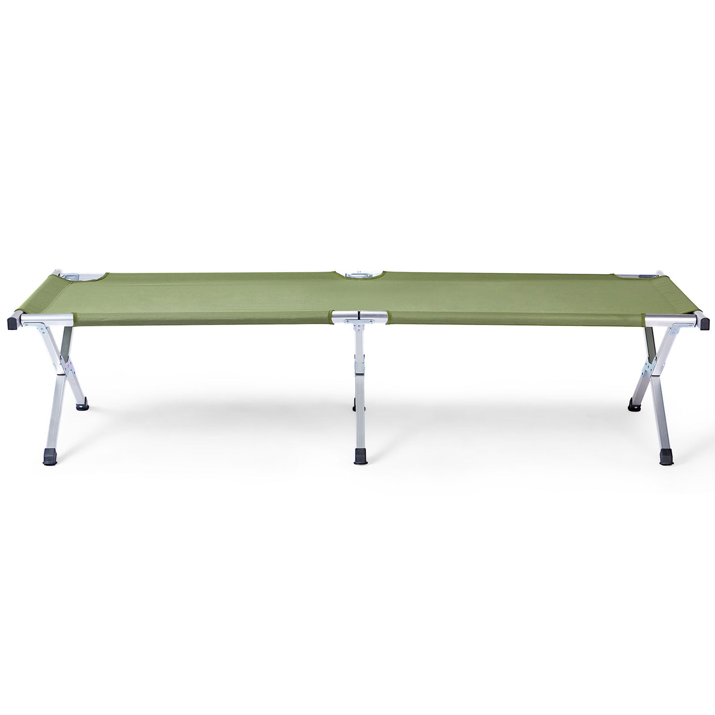 Portable Folding Camping Cot with Carrying Bag, Aluminum Frame Sleeping Bed, Army Green