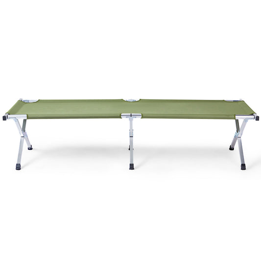 Portable Folding Camping Cot with Carrying Bag, Aluminum Frame Sleeping Bed, Army Green