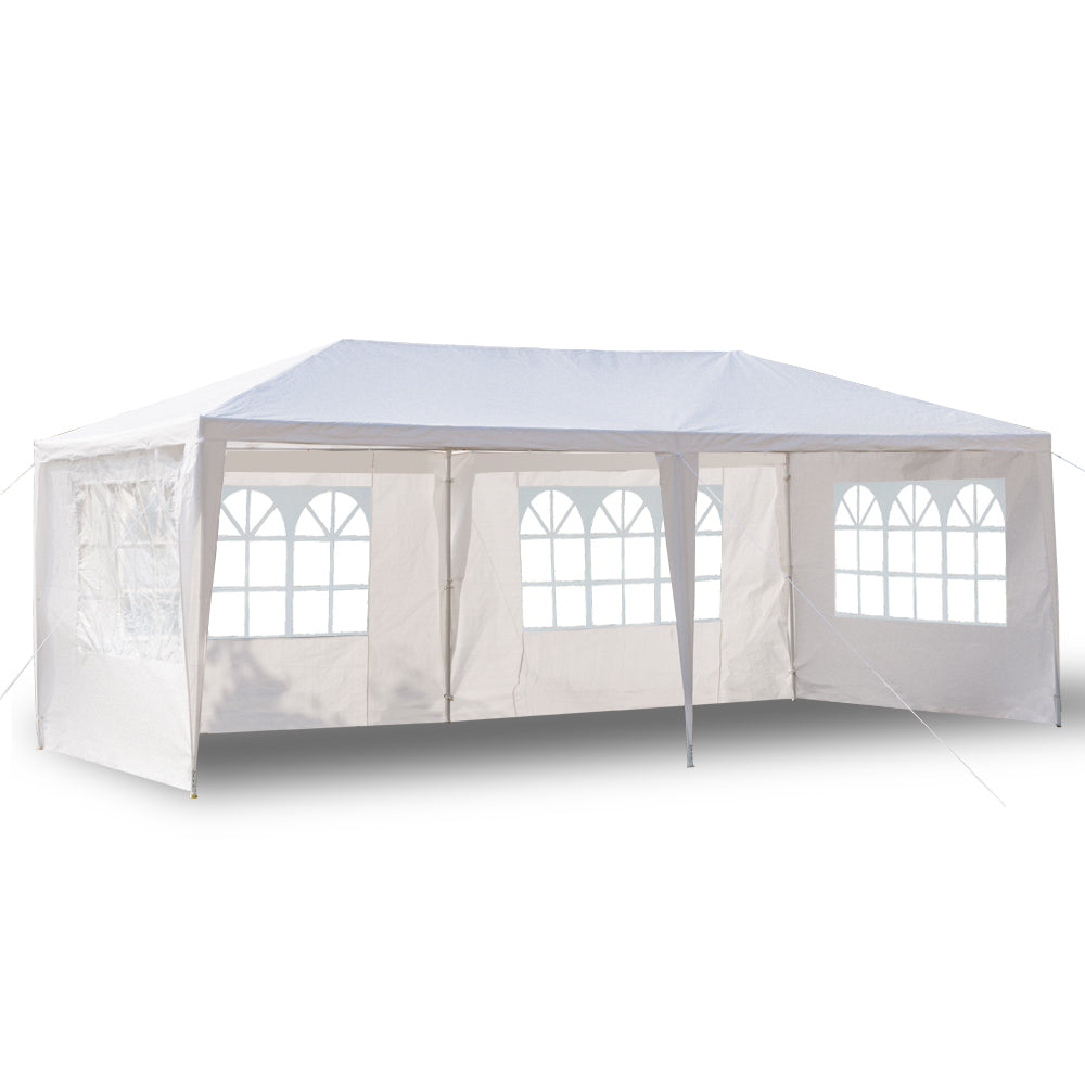 10 x 20 ft Outdoor Party Tent with 4 Removable Sidewalls, Waterproof Canopy Gazebo, White