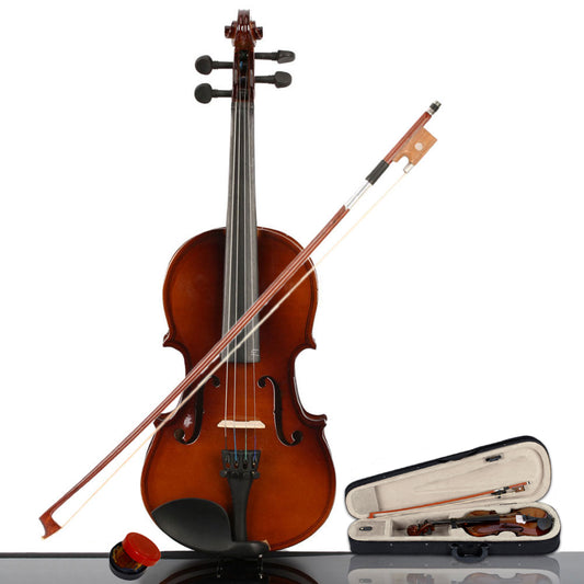 1/4 Size Acoustic Violin Outfit with Case, Bow and Rosin, Beginner Violin, Natural Finish