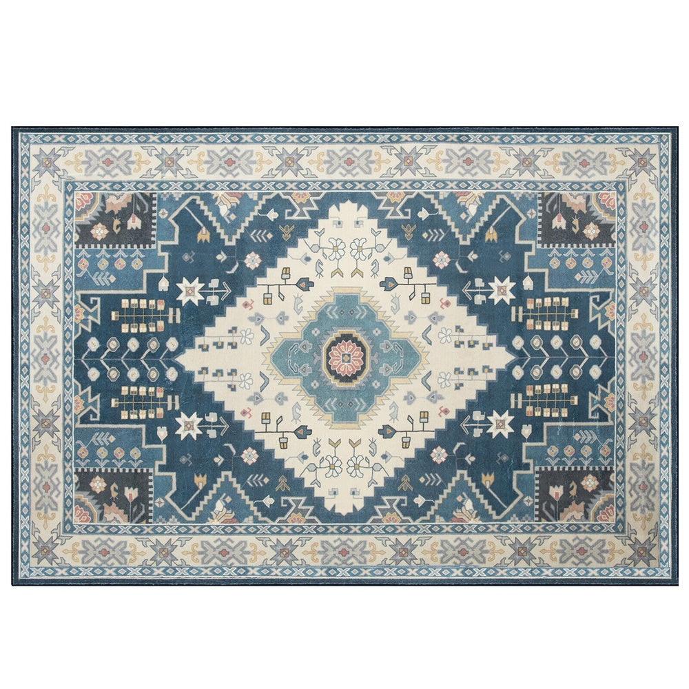 Faux Wool Area Rug with Non-Slip Backing for Living Room, Bedroom and Entryway