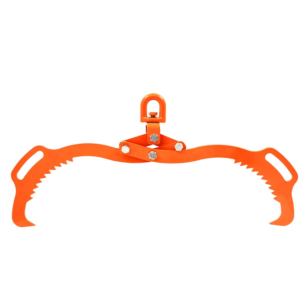 28 in. Log Lifting Tongs 2-Claw 1100 lbs. Static Swivel Hook 45# Forged Steel 24-28 in. Grip Powder Coat Black