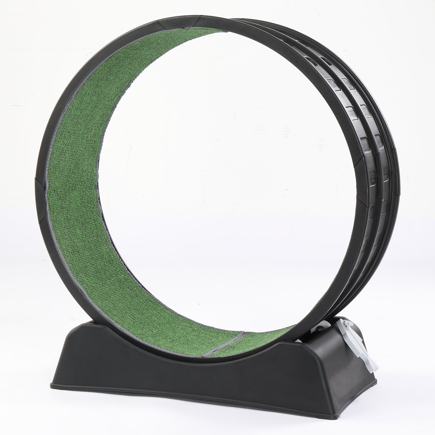 31.5 inch Cat Exercise Wheel with Carpet Runway and Teaser Stick, Cat Treadmill, Green