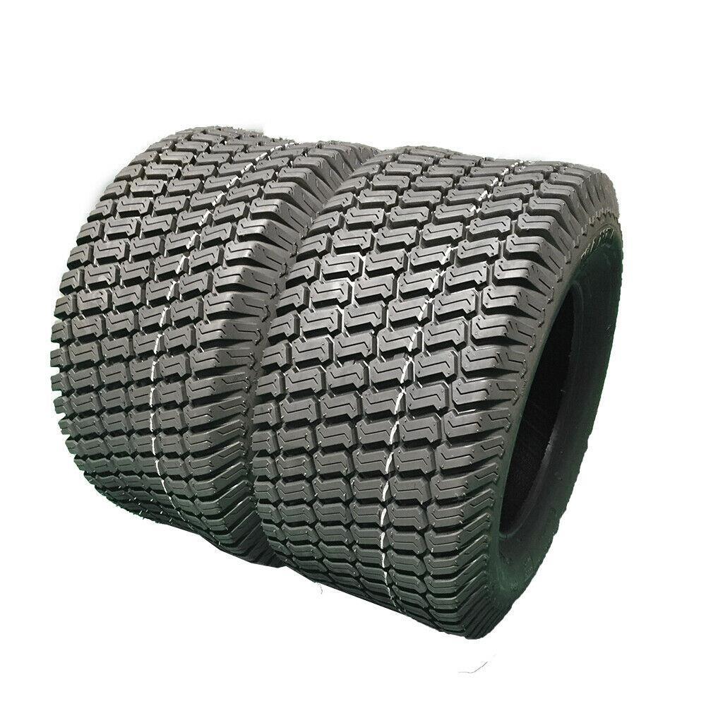 Pair of 16x6.50-8 Lawn Mower Turf Tires, 2 Ply Tubeless, 615 lb Load Rating