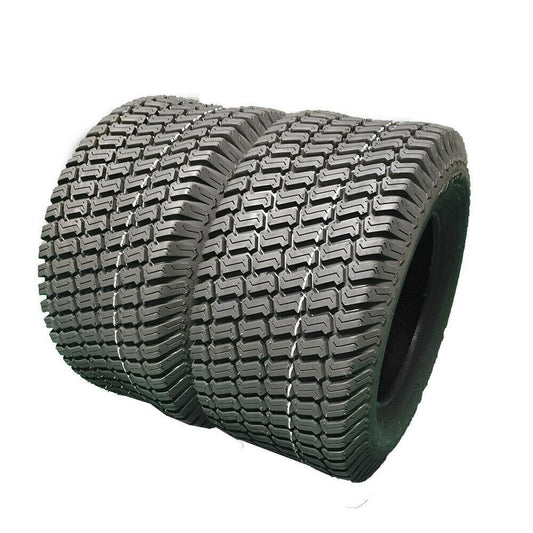 Pair of 16x6.50-8 Lawn Mower Turf Tires, 2 Ply Tubeless, 615 lb Load Rating