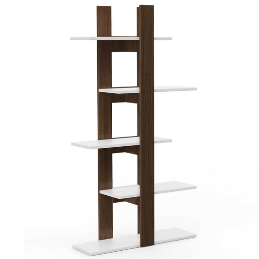 5-Tier Freestanding Bookcase Storage Shelf with Open Shelves and Anti-Tipping Safety Device
