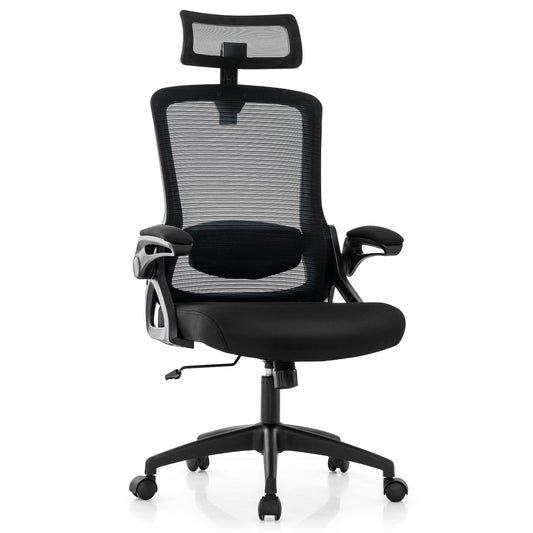 Ergonomic Office Chair Mesh Back Adjustable Lumbar Headrest Flip Up Armrests 330 lb. with SGS Gas Lift