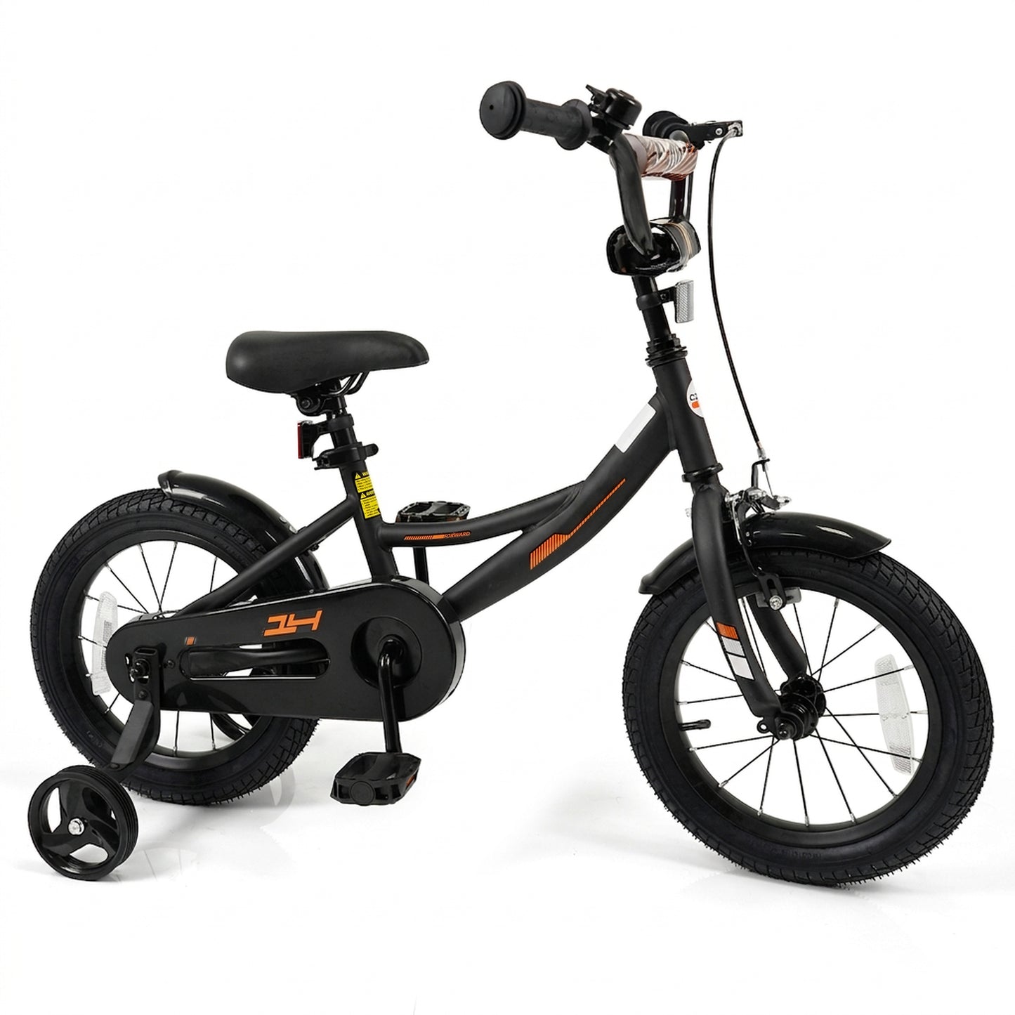 12/14/16/18 Inches Kids Bike with Removable Training Wheels and Adjustable Seatfor 3-8 Years Old Black-14 inches