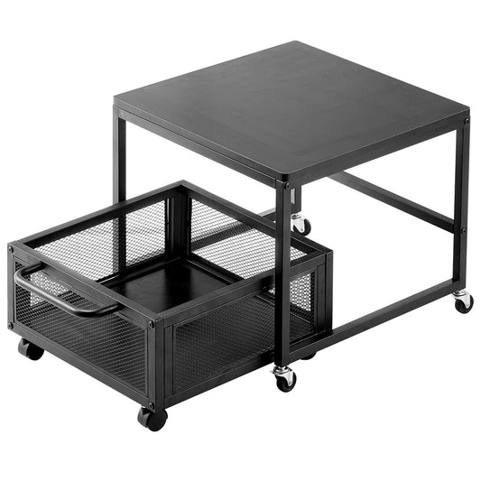 Mini Fridge Stand with Storage Cart 198 lb. Capacity Swivel Wheels Rounded Edge Appliance Table