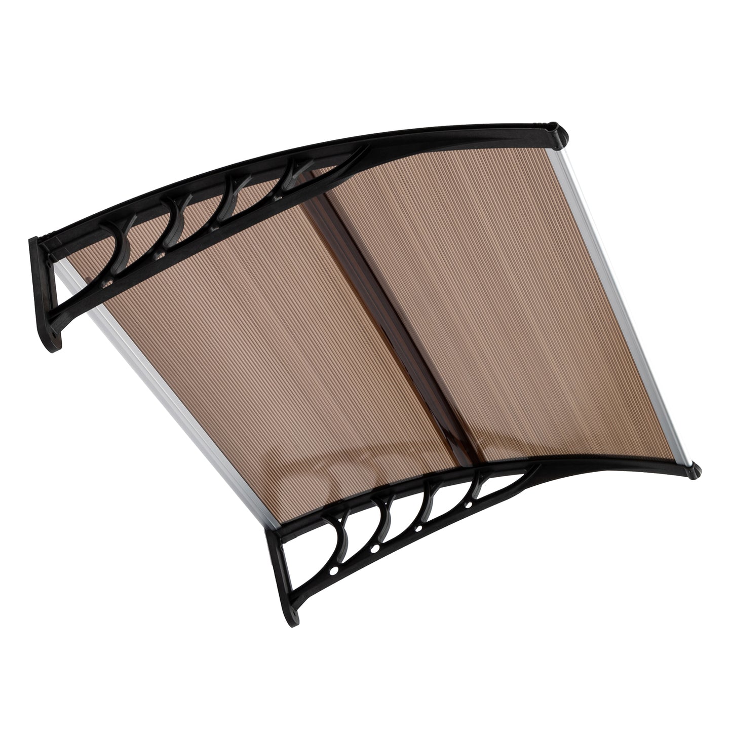 40 x 38 inch Door and Window Awning Canopy, Polycarbonate Rain Shelter, Brown Board