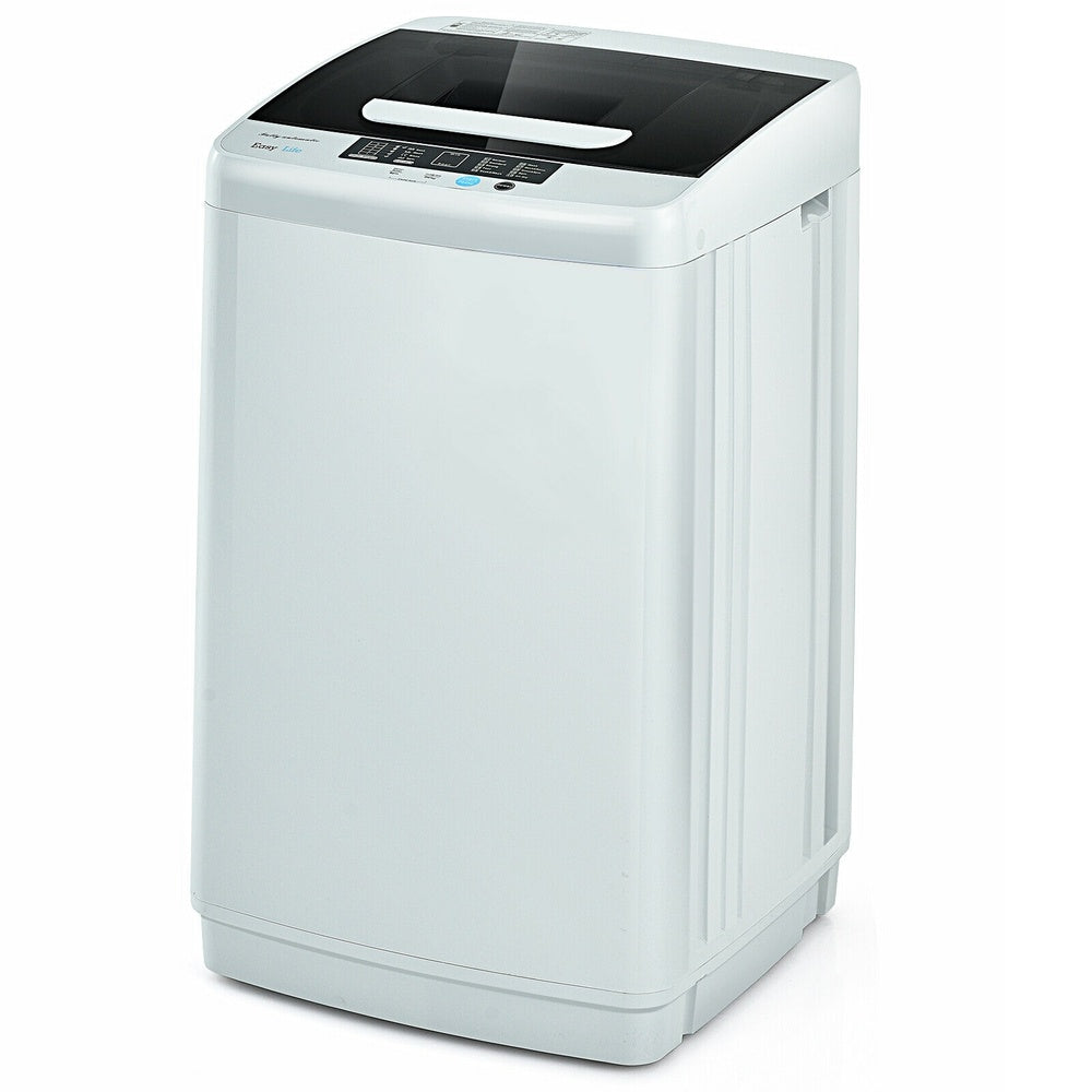 Portable Full-Automatic Washing Machine 8.8 lb. 10 Programs 5 Water Levels LED Display with Child Lock