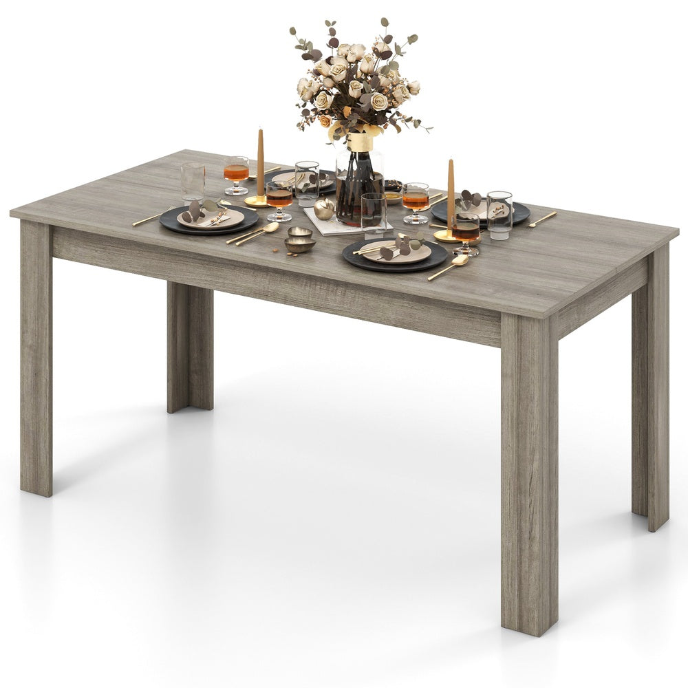 63 in Rectangular Wood Dining Table with Sturdy Four-Leg, Modern Home Kitchen  Dining Room Table