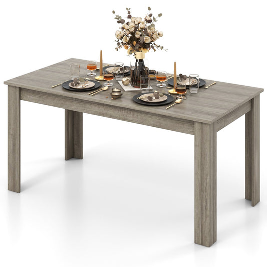 63 in Rectangular Wood Dining Table with Sturdy Four-Leg, Modern Home Kitchen  Dining Room Table