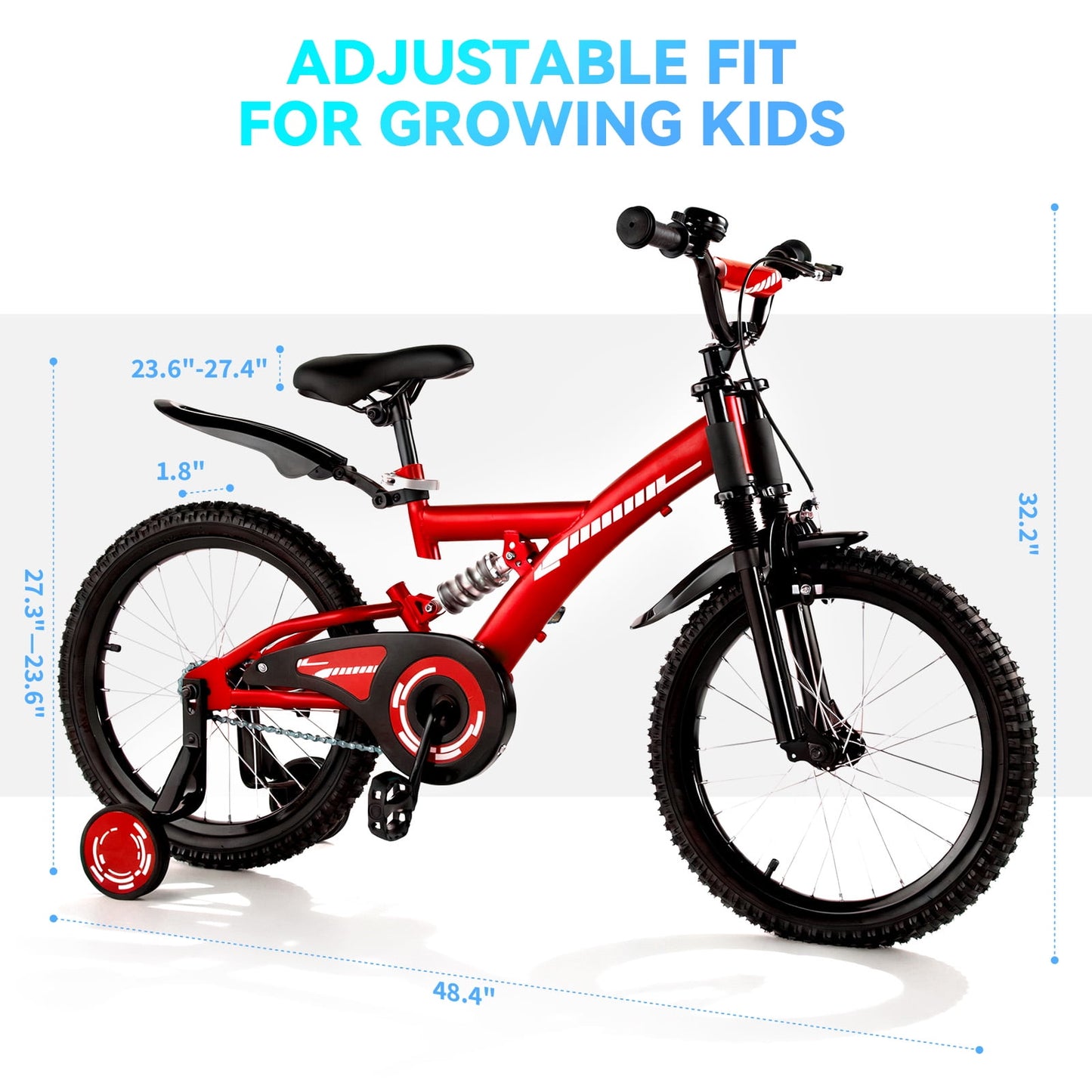 Bestcore 18in Kids Bike, Ages 6-9 Years, Red
