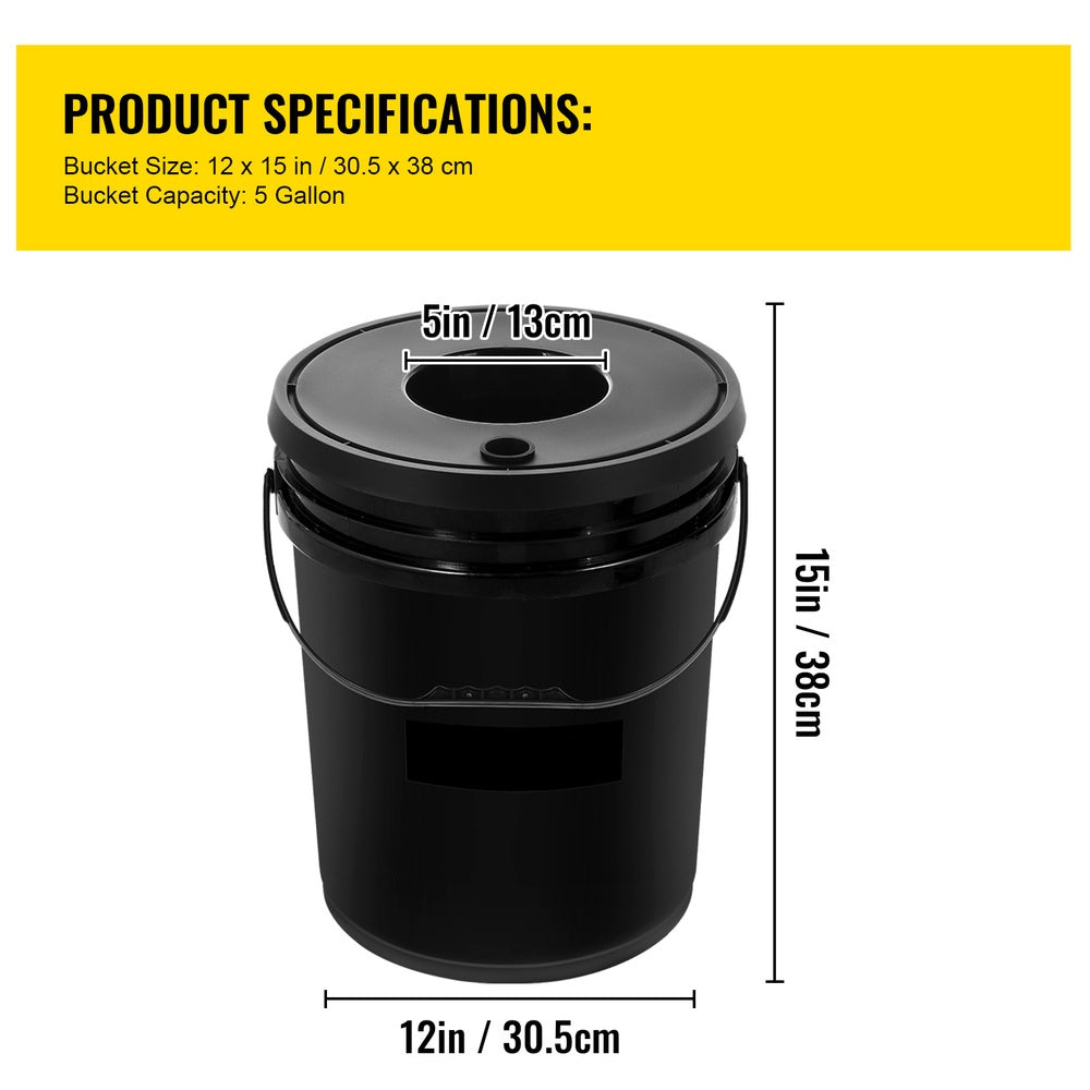 DWC Hydroponic System 5 gal. 5 Buckets Deep Water Culture Grow Kit with Air Pump Stones and Water Level Gauge