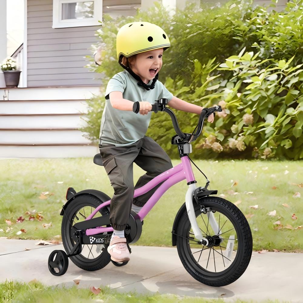 Kids Bike 14-Inch Children Training Bicycle with 2 Brake for 3-5 Years Old