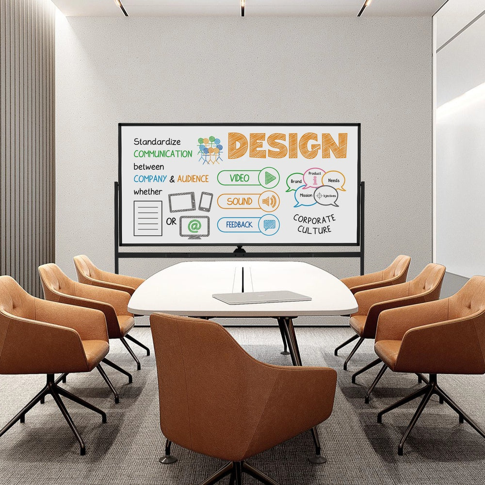 Rolling Double Sided Magnetic Whiteboard on Wheels 72 x 36 in. Aluminum Alloy Frame 4 PU Casters 360 Rotation