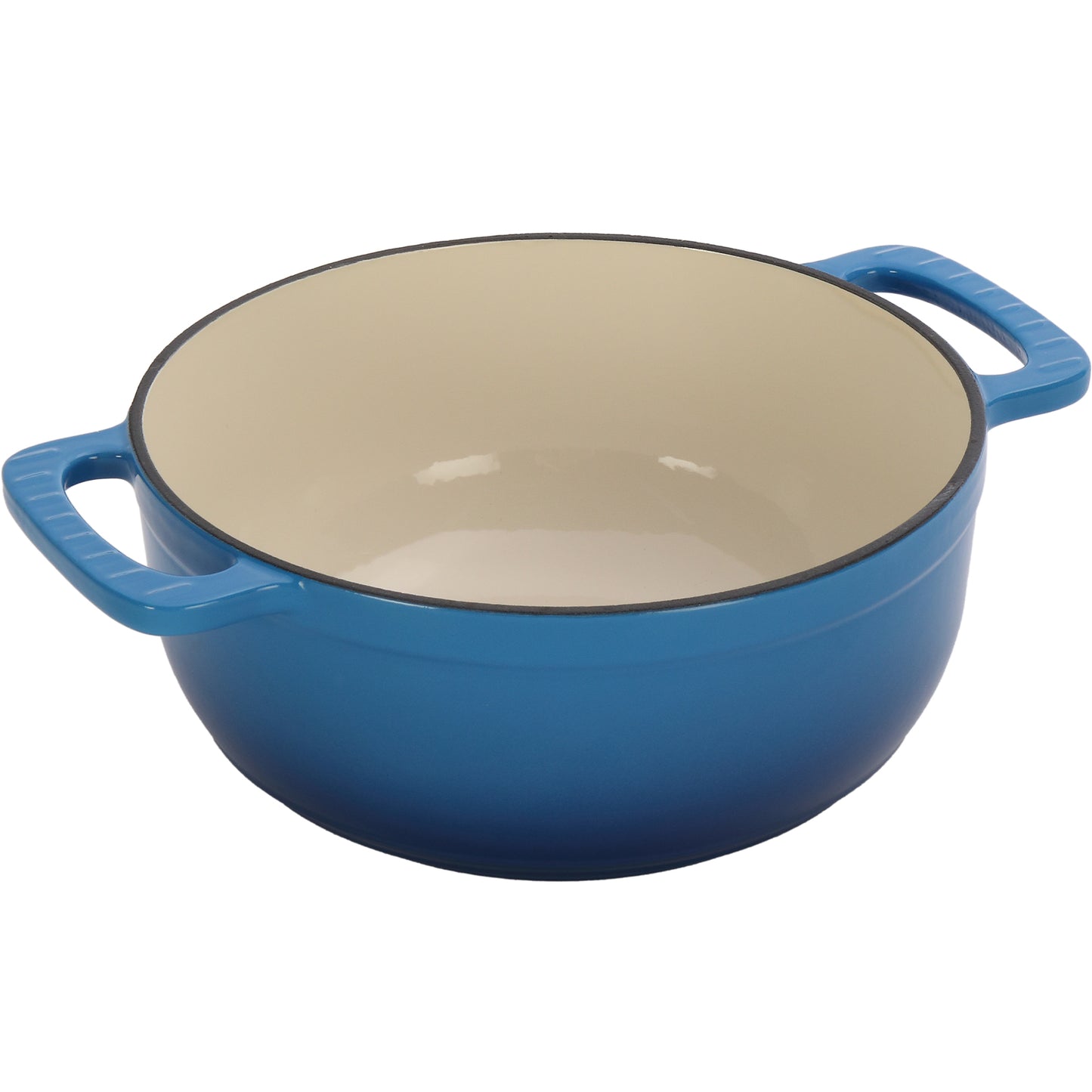 7.5 Quart Enameled Cast Iron Dutch Oven Set with 2 Silicone Mitts, Gradient Blue