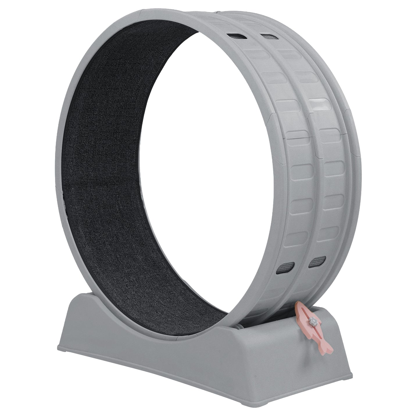 31.5 inch Cat Exercise Wheel with Gray Carpet Runway and Teaser Stick, Silent Cat Treadmill