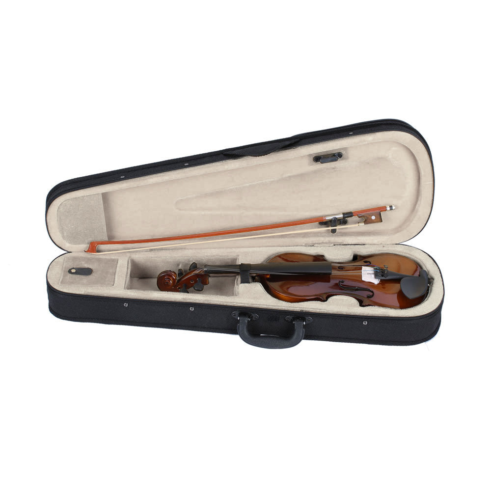 1/4 Size Acoustic Violin Outfit with Case, Bow and Rosin, Beginner Violin, Natural Finish