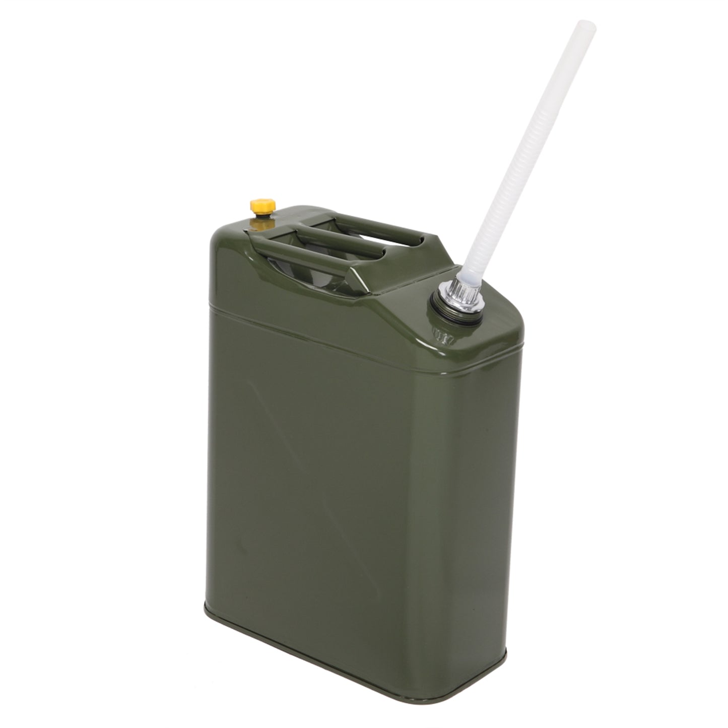 20L Metal Jerry Can with Flexible Spout, Gasoline Diesel Fuel Storage Container, Army Green