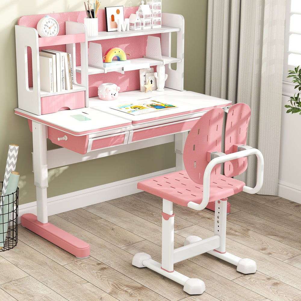 Height Adjustable Kids Study Chair Double Back Support 27 to 30 in. Breathable Metal Frame 220 lb. 3+ Years