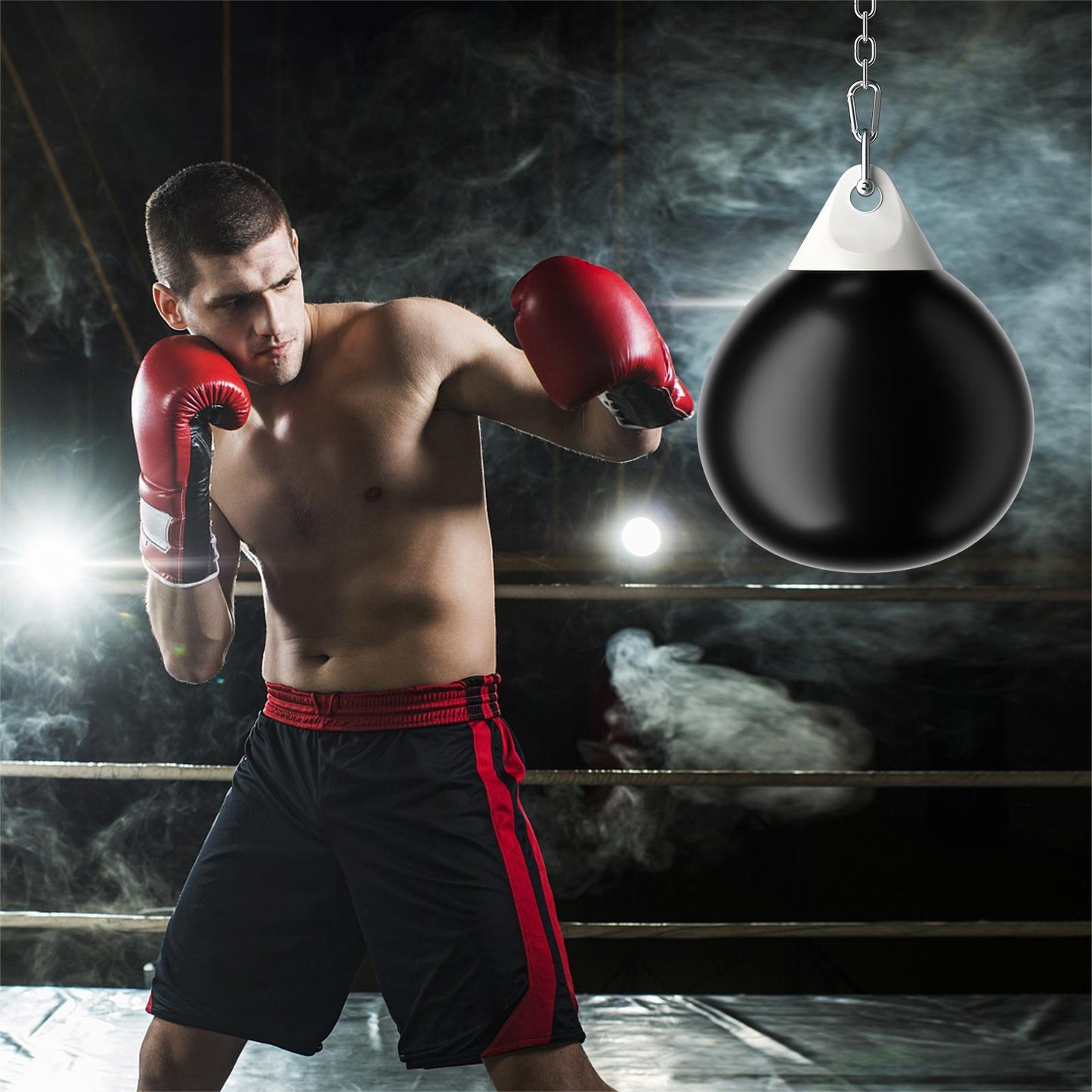 21 in. Water Punching Bag PVC High-Rebound 70-80 Percent Water Fill Adjustable Metal Chain Safety Buckles Indoor Outdoor