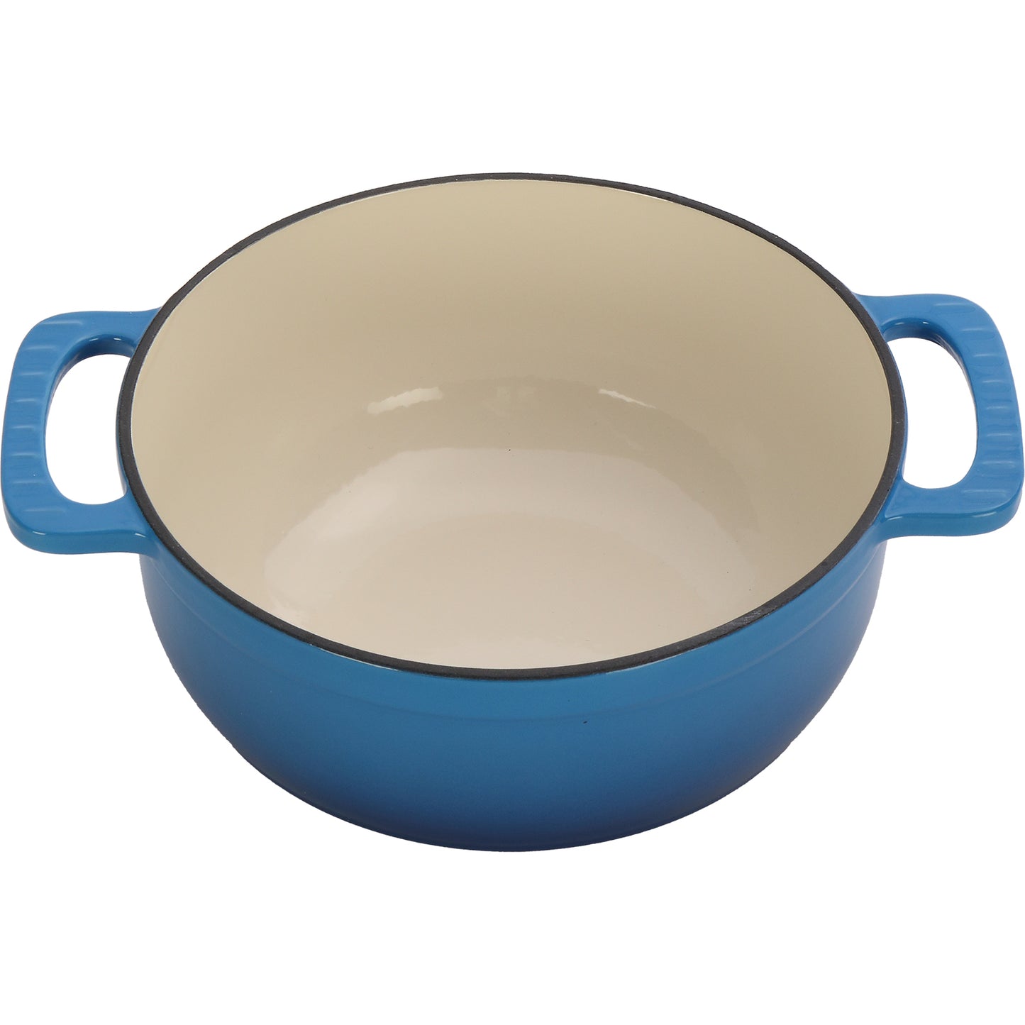7.5 Quart Enameled Cast Iron Dutch Oven Set with 2 Silicone Mitts, Gradient Blue