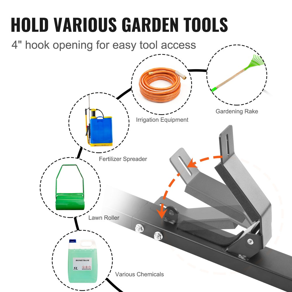 3-Place Trimmer Rack Pair Zinc Alloy Password Lock Weed Eater Holder for Enclosed Trailer or Wall Mount