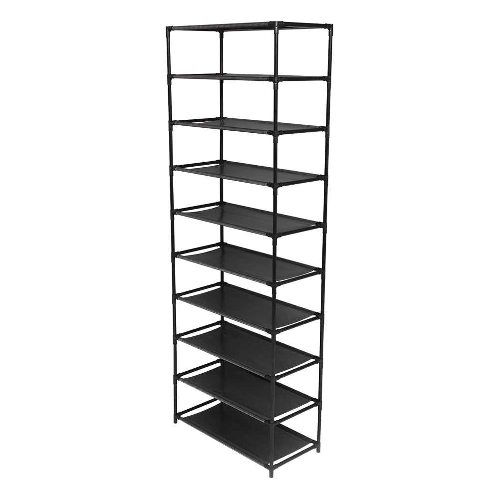 10 Tier Stackable Shoe Rack, Stainless Steel Frame Shoe Organizer Holds 50 Pairs