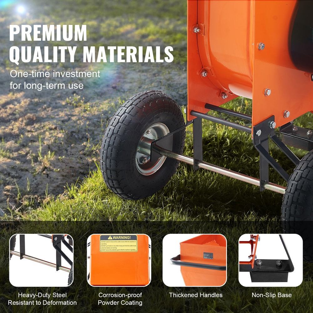 Wood Chipper Shredder Mulcher 12 HP 420cc 2 in. Max Diameter 3600 RPM Gas-Powered with 10 in. Wheels CE EMC EPA Listed