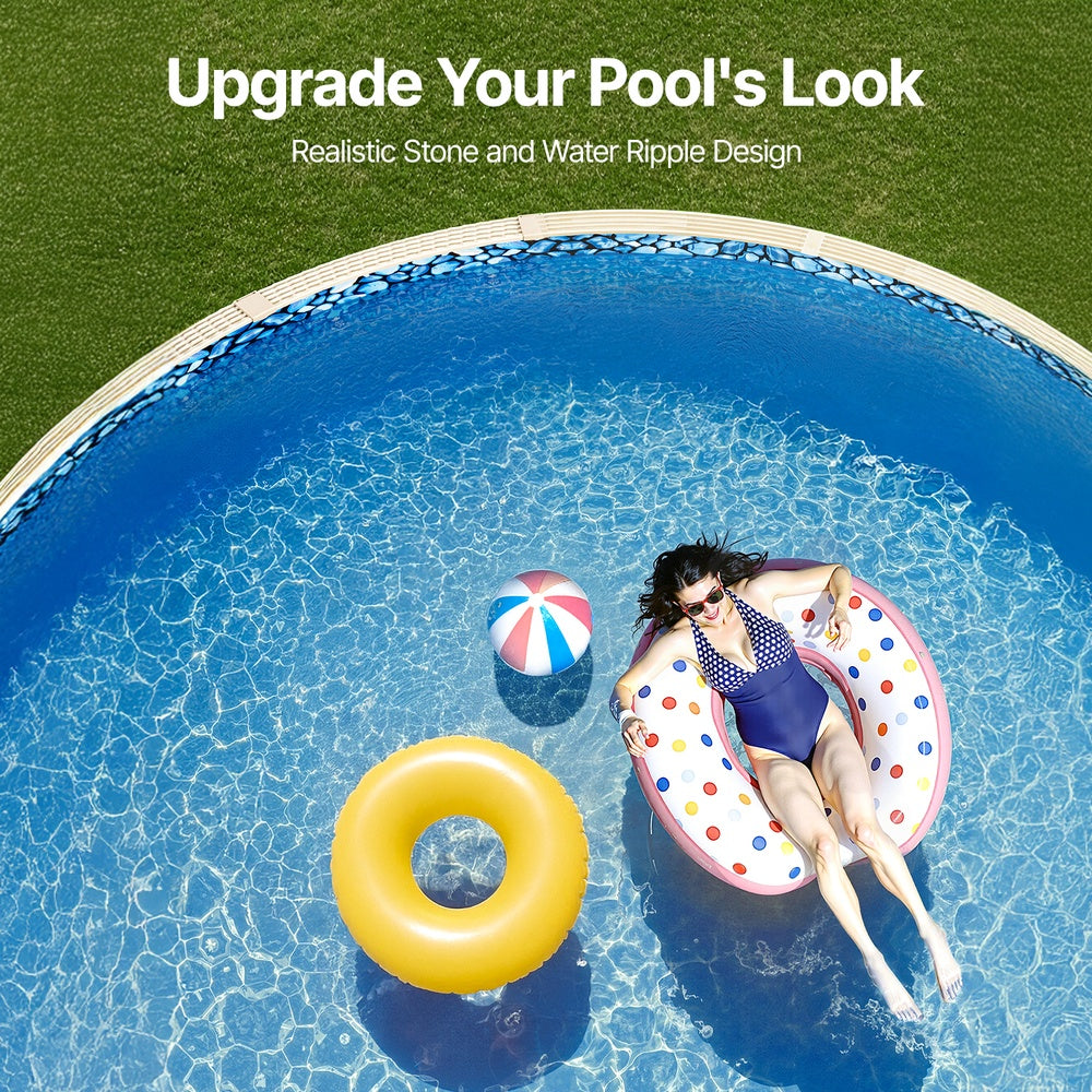 18-ft Round Above-Ground Pool Liner, Unibead Vinyl Liner, 52 in Wall, Standard Gauge for Steel-Sided Pools
